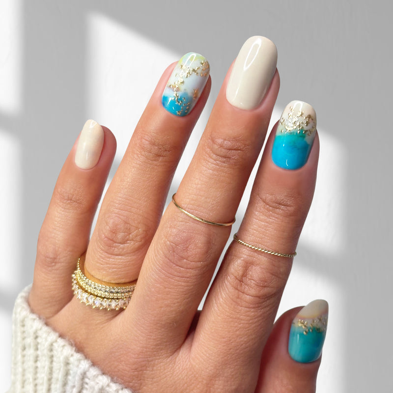 Sand and Sea - Oval Sustainable Nails