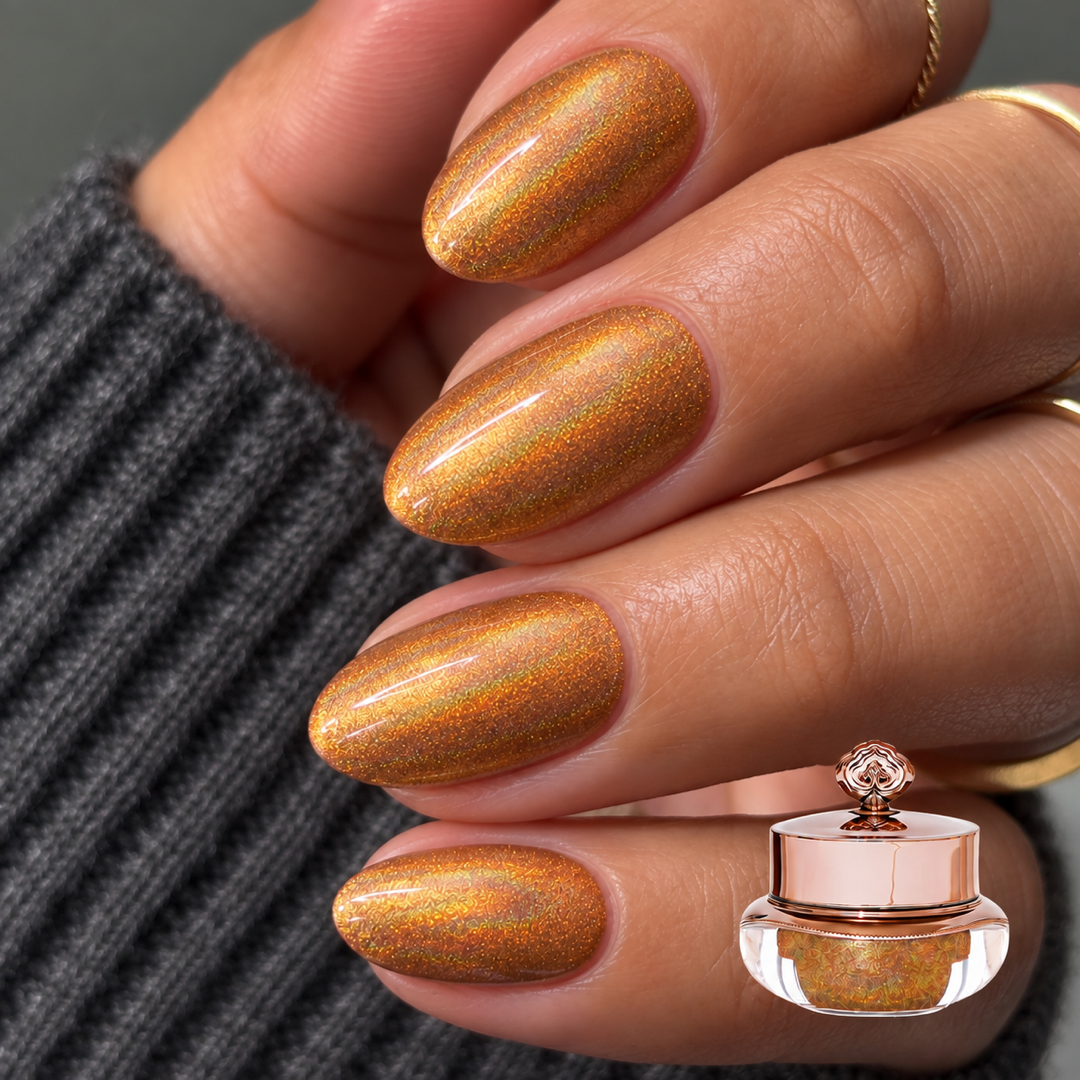 Gilded manicure with matching colour pot