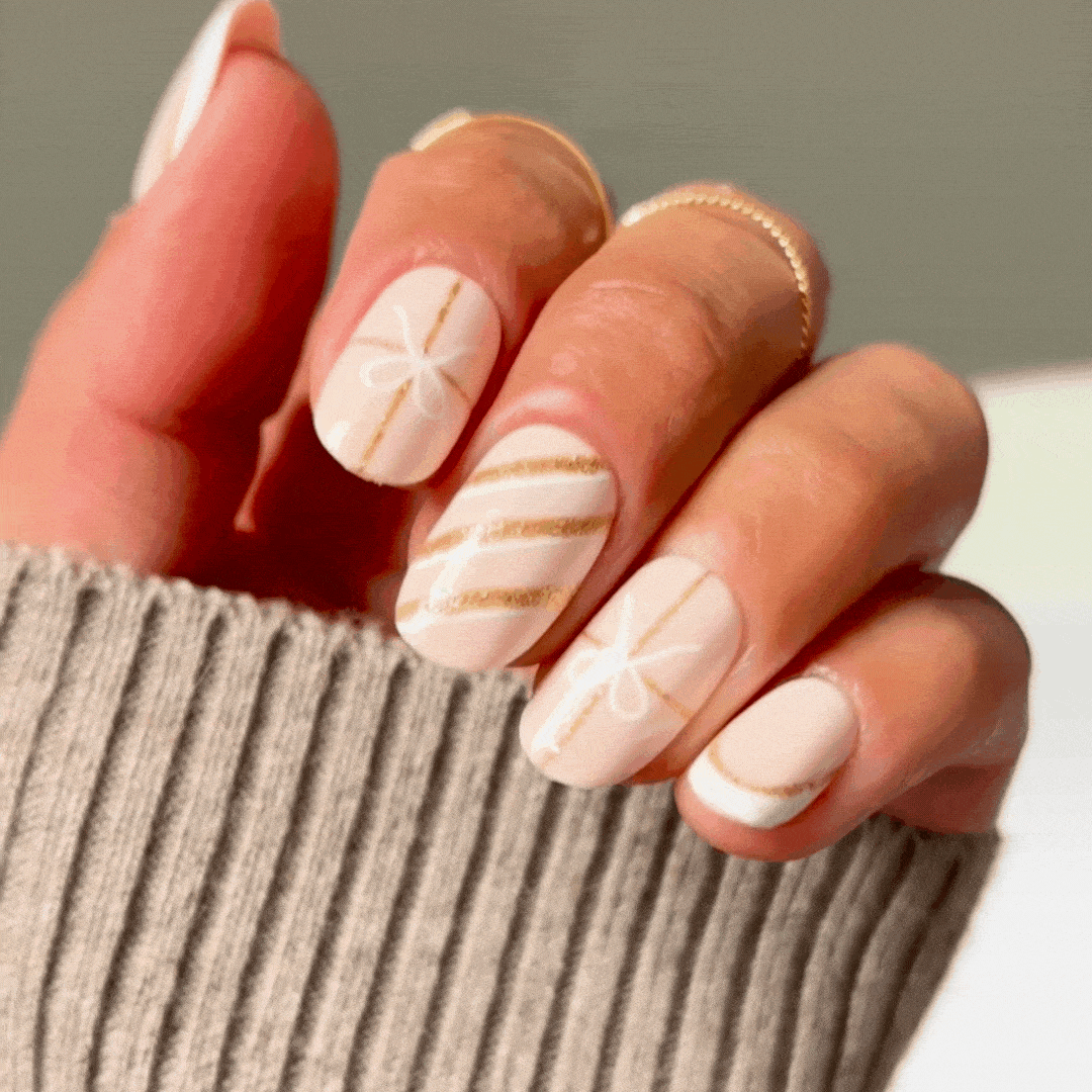 Sugar Plum Ribbon - Oval Sustainable Nails