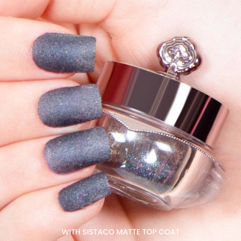 Grey nails after applying matte top coat