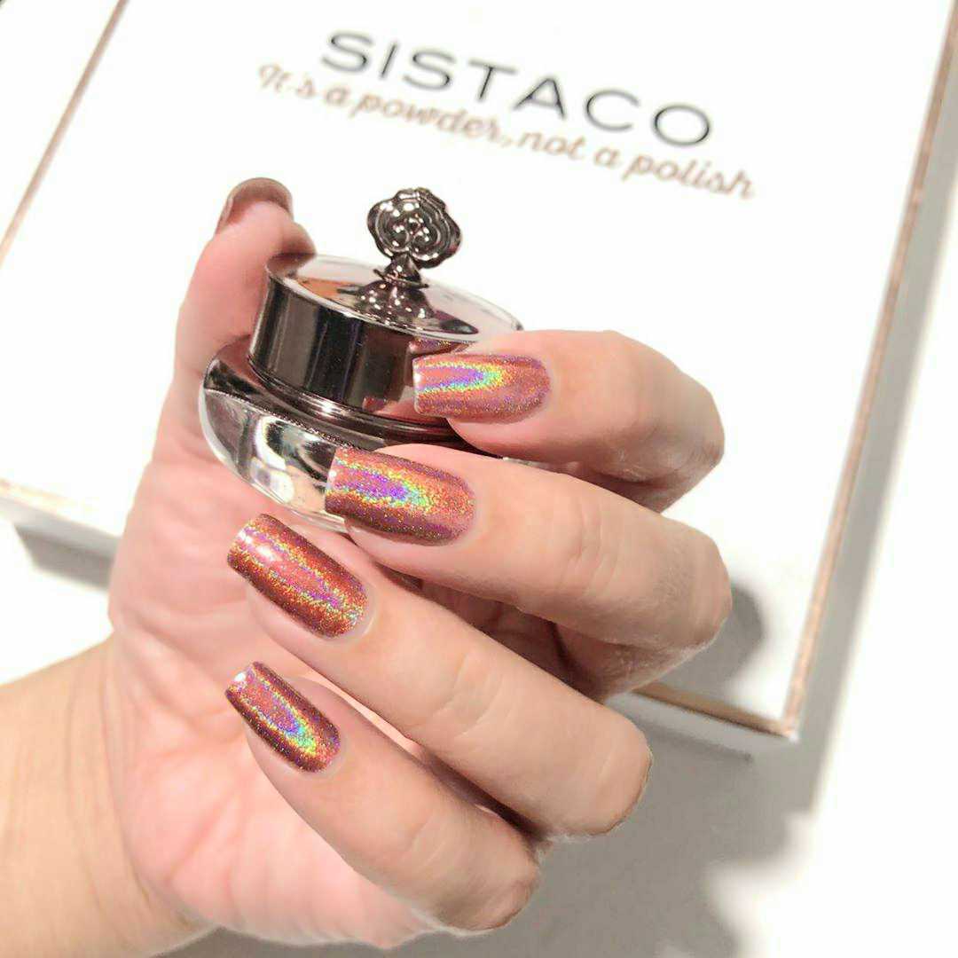 Deep pink shade with holographic effect